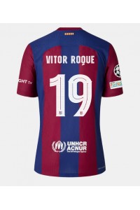 Barcelona Vitor Roque #19 Jalkapallovaatteet Kotipaita 2023-24 Lyhythihainen